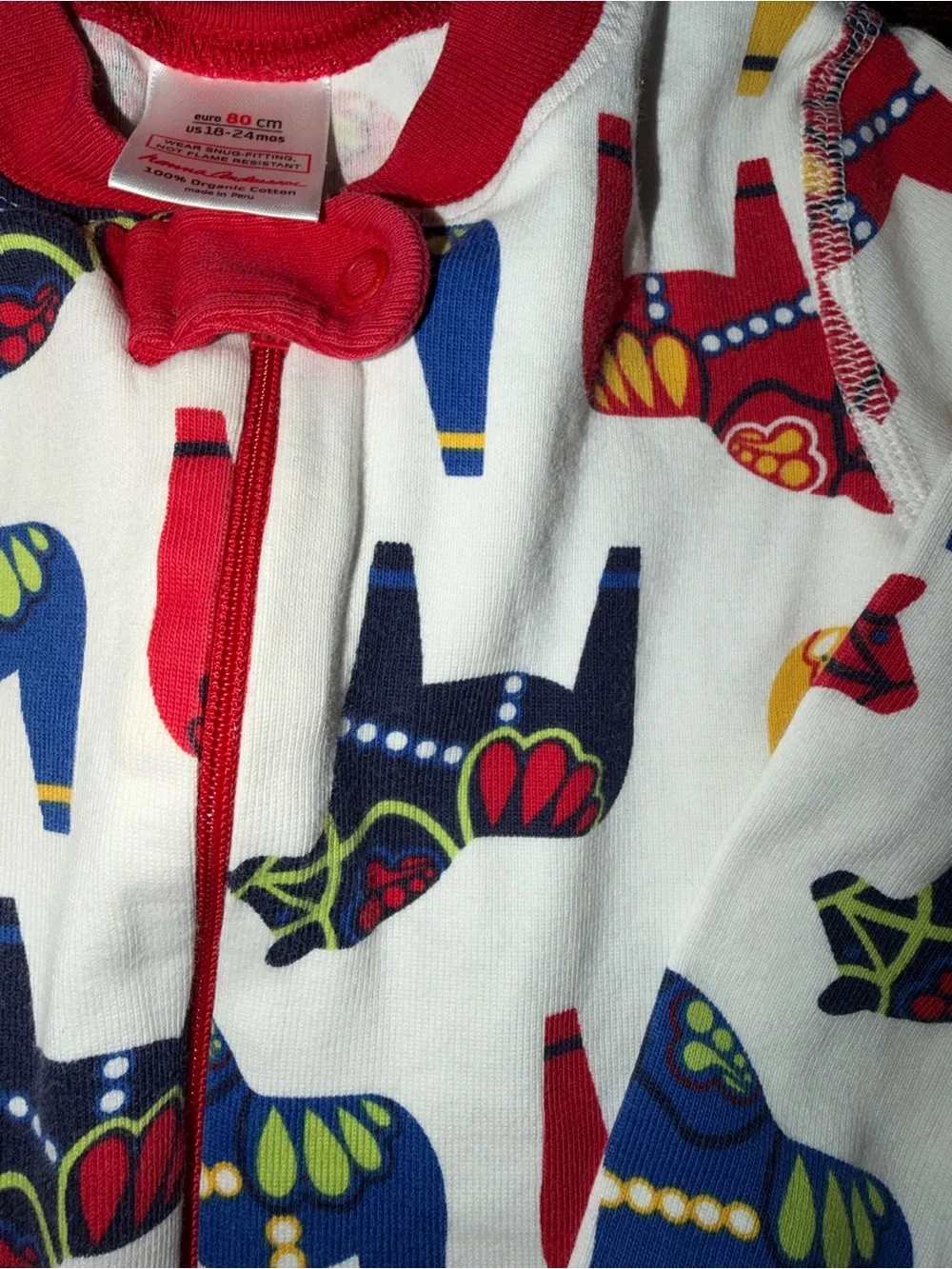 Hanna Andersson Dala Horse Organic Cotton Sleeper 18–24M